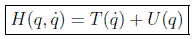 $H(q,\dot{q})=T(\dot{q})+U(q)$